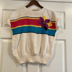 Women’s Vintage 80’s Peddlers Sleeveless Sweater, Large